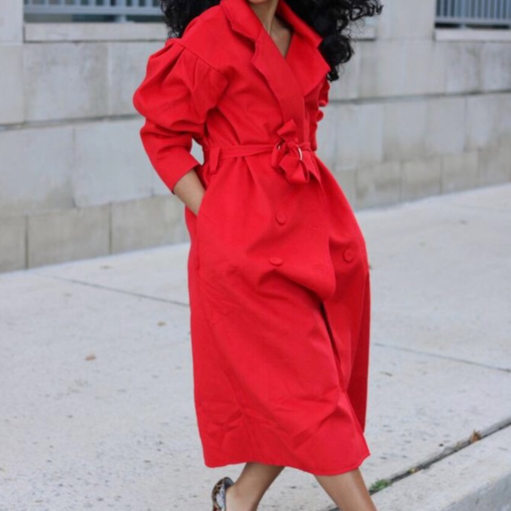 Sexy Red Trench Coat